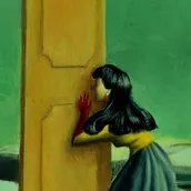 Leonor Fini: Zwei Frauen, 1939, Öl auf Leinwand, 34 x 24,5 cm, Staatliche Museen zu Berlin, Neue Nationalgalerie. Schenkung Sammlung Ulla und Heiner Pietzsch an das Land Berlin 2010