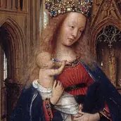 Jan van Eyck, Die Madonna in der Kirche (Detail), um 1437/1440