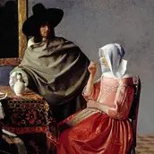 Jan Vermeer van Delft, Das Glas Wein, Detail, um 1661/62