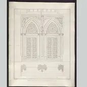 Karl Friedrich Schinkel, Aufriss des Hauptportals der Friedrichswerderschen Kirche, 1829