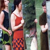 Performance view: Joan Jonas, Mirror Piece I, 1969, Bard College, Annandale-on-Hudson, New York, 1969