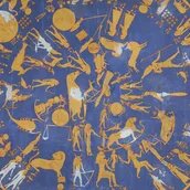 Malerische Umsetzung des runden Himmelsbildes aus Dendera an einer Decke im Neuen Museum (Detail)