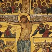 Unbekannter Maler, Kreuzigungsretabel aus Soest (Detail), um 1240