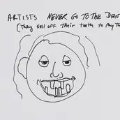 Eine Zeichnung eines Gesichts mit wenigen Zähnen