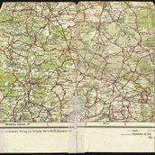 Landkarte, die Max de Winter für den Fußweg vom KZ Sachsenhausen bis Havelberg nutzte, ohne Jahr