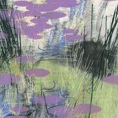 Julia Pietschmann, aus der Serie Ufer (XVI), 20 Zeichnungen (fortlaufend), 2022–25, Kohle und Pastellkreide auf Büttenpapier