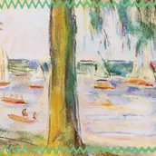Max Liebermann, Blick auf dem Wannsee mit Booten, um 1925