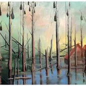 Friederike Jokisch, Somnambul, 238 x 388 cm, Oil on Canvas 2020