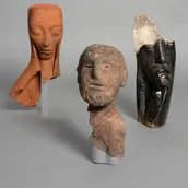 Emy Roeder, „Schwangere“, 1918; Karel Niestrath, „Frommer Mann“, 1924; Otto Freundlich, „Kopf“, 1925