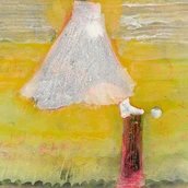 Renata, ohne Titel (OFF-ROAD), um 2008, Mischtechnik, Collage auf Bütten, 75 x 45 cm