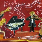 Klassisches Konzert, gemalt