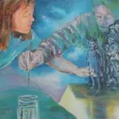 Erika Möwius, Schatten und Geister sehen, 2017, Acryl auf Leinwand, © SFVV