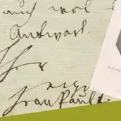 Autograph und Porträt von Jean Paul