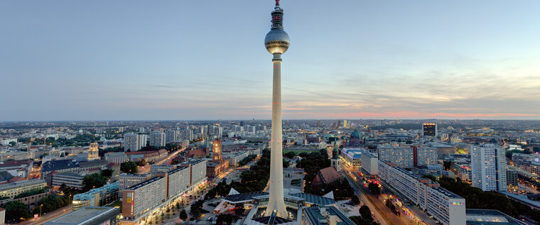 Blick auf die Berliner Innenstadt mit dem Fernsehturm