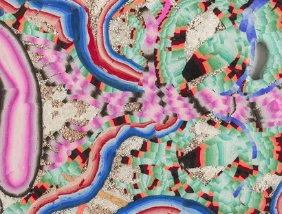 Kerstin Brätsch, Fossil Psychic for Christa (Stucco Marmo) (Detail), 2019