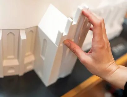 Tastmodell der Nikolaikirche in der Ausstellung © Stadtmuseum Berlin | Foto: Michael Setzpfandt