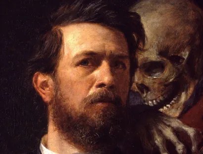 Arnold Böcklin: Selbstbildnis mit fiedelndem Tod, 1872