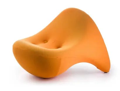 Luigi Colani, Sessel aus der Serie „Meereskollektion“, Entwurf 1968, Hersteller: Kusch & Co GmbH, Hallenberg, Deutschland, Stahlrohr, Schaumstoff, Jersey