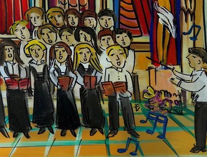 Grafik Chor in der Kirche