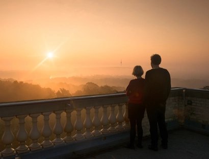 Sonnenaufgang im Belvedere