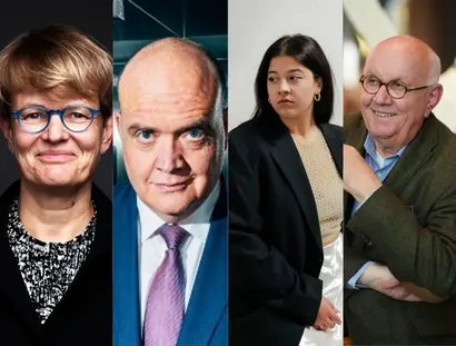 Prof. Dr. Dr. Susanne Baer ©Henning Baier / Robin Alexander ©Nikita Teryoshin / Yasmine M'Barek ©Leonie Braun / Prof. Dr. Peter Strohschneider ©Andr_Redlich