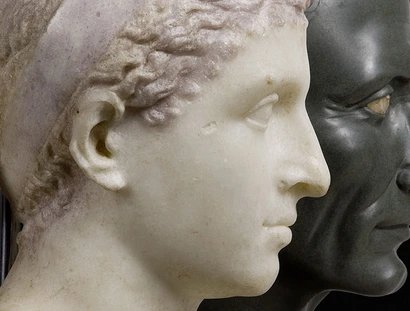 Büsten der Kleopatra VII. (3. Viertel 1. Jh.v.Chr.) und des C. Iulius Caesar (1. Hälfte 1. Jh.n.Chr.)