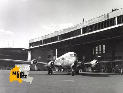 Start einer Pan-Am-Maschine vom Flughafen Tempelhof, 1953