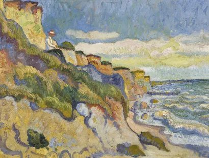Cesar Klein Ahrenshoop II (Felsen am Meer), 1909 Öl auf Malpappe 32 x 48,5 cm Privatbesitz