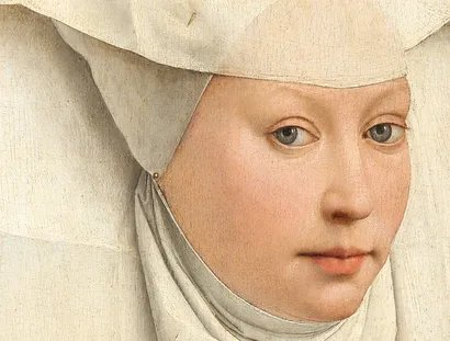 Rogier van der Weyden, Bildnis einer Frau (Detail), um 1440