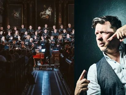 Das „MarienVokalconsort“ und Gebärdenschauspieler Jan Sell (Montage)