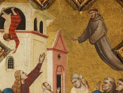 Taddeo Gaddi, Der heilige Franziskus erweckt ein Kind (Detail), um 1335