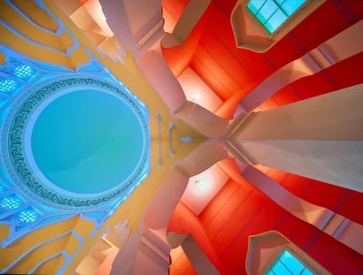 Innenansicht (Detail) der Wilmersdorfer Moschee. Exklusive Architekturführungen von Christian Fessel | Mann mit Hut Touren