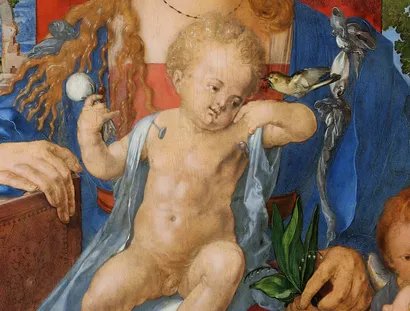 Albrecht Dürer, Die Madonna mit dem Zeisig (Detail), 1506
