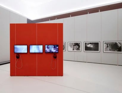 Ausstellungsansicht "An das wir uns festhalten", Sarnt Utamachote, I am not your mother, 2020/2025; Iden Kim, The next day after you died, 2022
