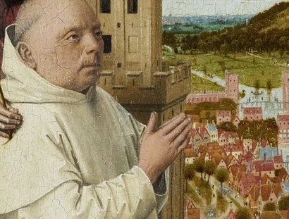Petrus Christus, Die Madonna mit der heiligen Barbara und dem Kartäuser Jan Vos / Exeter-Madonna, Detail, 1445–1460