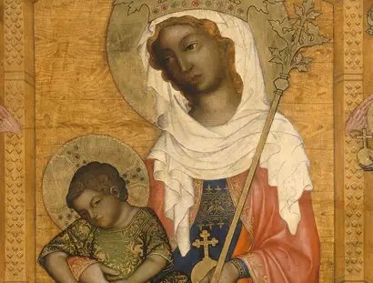 Böhmisch, Glatzer Madonna (Detail), um 1350