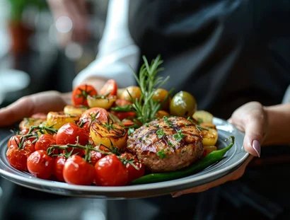 Schön servierte Mahlzeit 