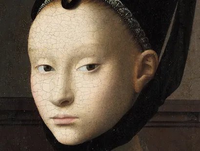 Petrus Christus, Bildnis einer jungen Dame (Detail), um 1470