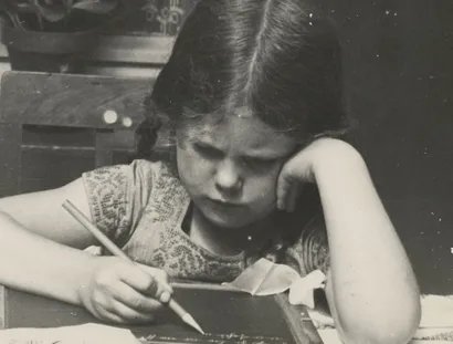 Hilde Hubbuch, Kinderporträt, Vintage Print, ohne Datierung