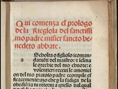 Benediktsregel, italienischer Frühdruck 1495