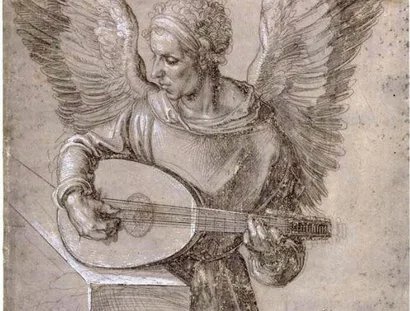 Albrecht Dürer, Engel mit Laute, 1497