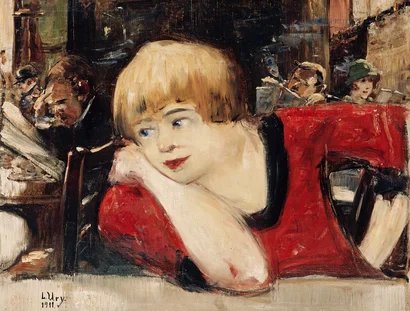 Lesser Ury: Mädchen im Romanischen Café, 1911