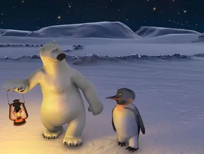 Polar bear and penguin