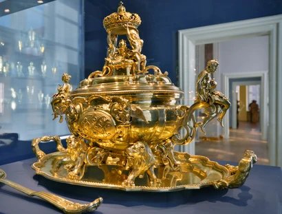 Vergoldete Terrine aus dem Besitz Friedrich Wilhelms I., 1731, SPSG