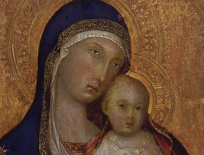 Lippo Memmi, Maria mit dem Kind (Detail), 1333