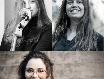 Sofia Blandu - Violoncello, Annika Rast - Querflöte, Daria Tudor - Klavier (im Uhrzeigersinn)