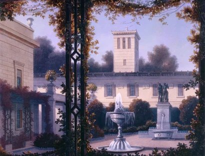 Haun nach Schirmer: Der Gartenhof von Glienicke, 1837