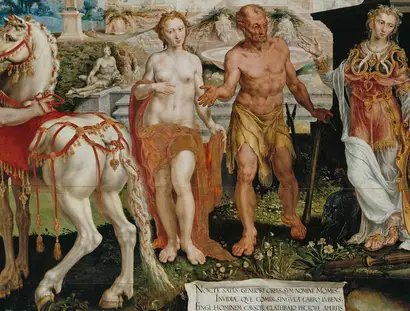 Maarten van Heemskerck: Momus tadelt die Werke der Götter, 1561