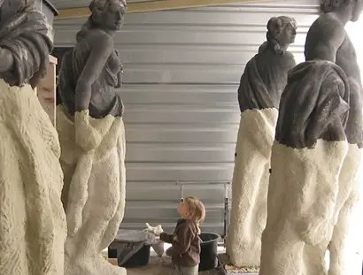 Salzreduzierung an Sandsteinskulpturen, Potsdam 2009