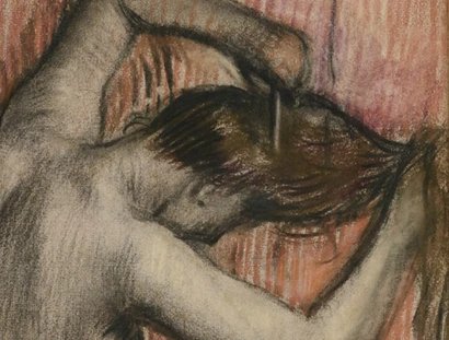Edgar Degas, Sich kämmender Akt, 1886–1890, Kohlezeichnung, Pastellkreiden auf Papier, 60x 45,5 cm